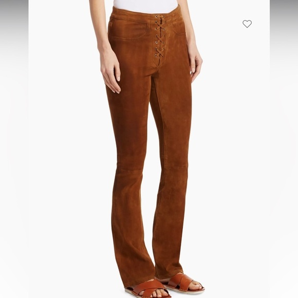 Frame tie up leather /suede pants. New w tags - Picture 6 of 10